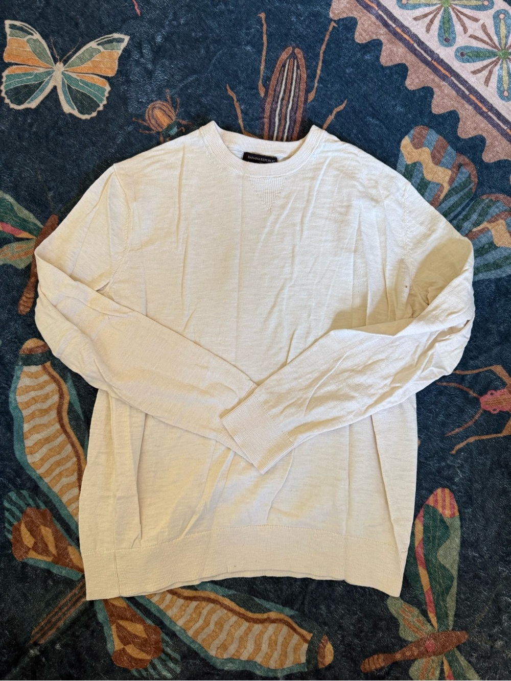 Banana Republic Men’s Light Cream Crewneck Sweater